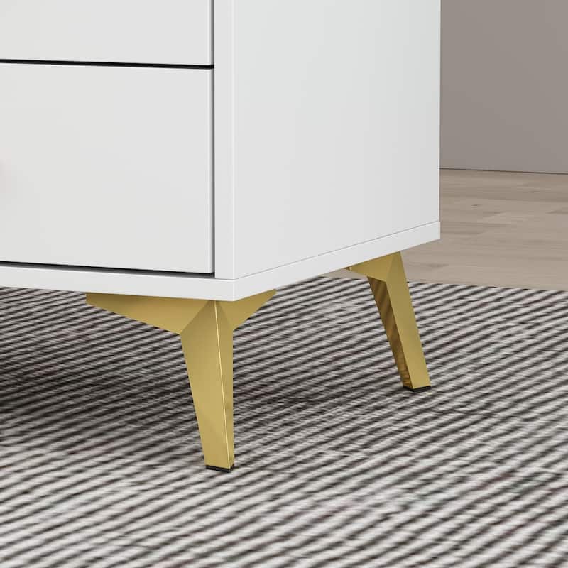 Timechee 23.6'' Tall 3 - Drawer Nightstand In White/Black