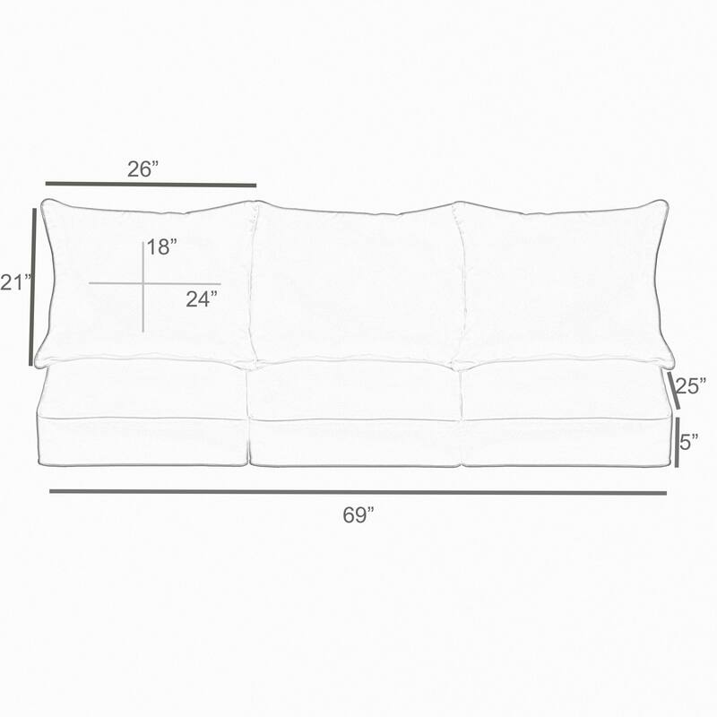 Sunbrella Tan Leopard Indoor/Outdoor Deep Seating Sofa Set, Corded