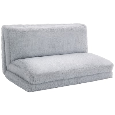 HOMCOM Bean Bag Floor Sofa Bed, Contemporary Plush Wide Folding Floor Mattress, Foam Filling Wall Couch Sleeper