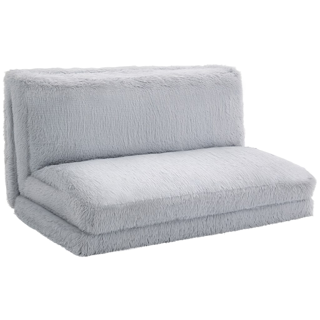 HOMCOM Bean Bag Floor Sofa Bed, Contemporary Plush Wide Folding Floor Mattress, Foam Filling Wall Couch Sleeper