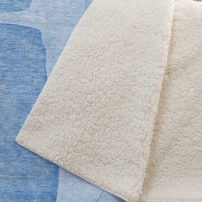 Premium Machine Washable Contemporary Abstract Sherpa Throw Blanket