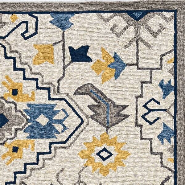 5'X8' Beige Grey Machine Woven Uv Treated Floral Traditional Indoor Outdoor Area Rug 5'X8' Beige Grey Machine Woven Uv Treated Floral Traditional Indoor Outdoor Area Rug