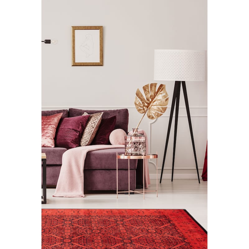 ECARPETGALLERY Hand-knotted Vibrance Dark Coral Wool Rug - 5'10 x 8'11