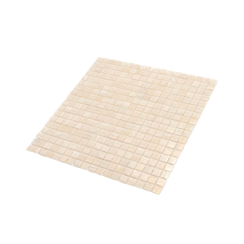 Apollo tile 12" x 12" Skosh Glossy Bisque Beige Glass Tile (18.69 sq ft/case) - 20 Pack