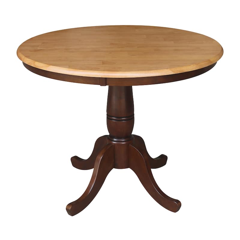 36" Round Top Pedestal Dining Table with 2 San Remo Chairs - 3 Piece Set