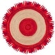preview thumbnail 44 of 53, SAFAVIEH Handmade Cape Cod Elberta Jute Rug with Fringe 5' Round - Red/Natural - Round