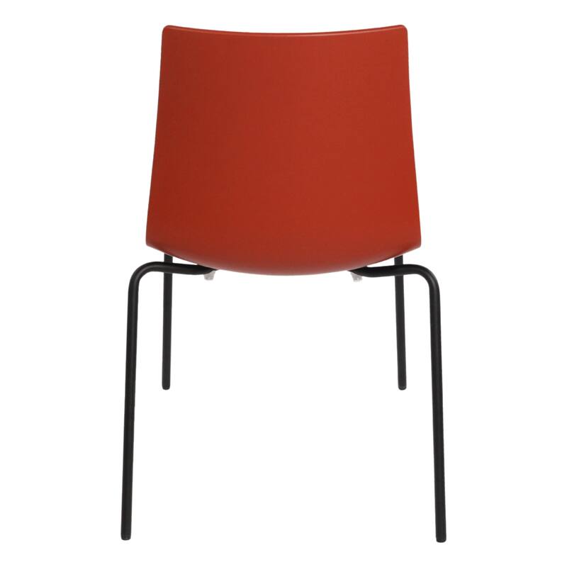 Furnish Theory Aero-S Pro Indoor/Outdoor Stackable Dining Side Chairs Polypropylene Shell & Powder-Coated Steel Legs (Set of 2)