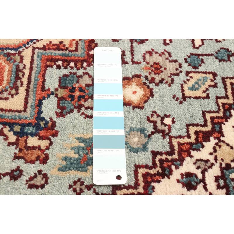 ECARPETGALLERY Hand-knotted Serapi Heritage Light Blue Wool Rug - 4'0 x 5'10