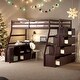 preview thumbnail 16 of 41, Twin Size Playhouse Loft Bed with 7 Drawers 2 Shelves and Desk, White