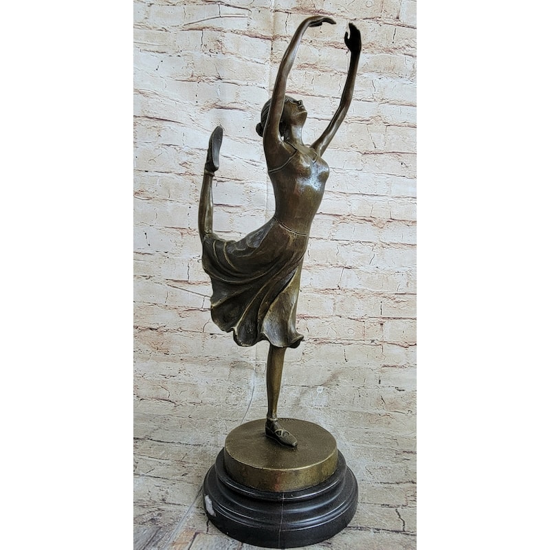 Bronze Metal Ballerina Ballet Dancer Girl Figure Sculpture Statue Original Art