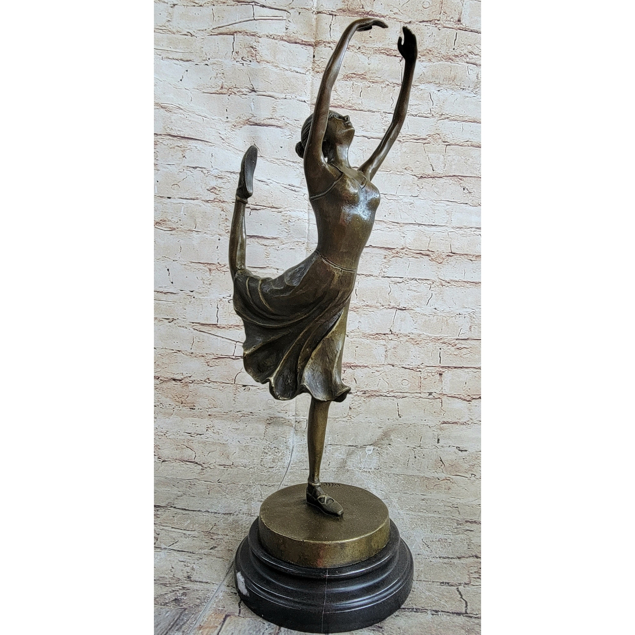 Bronze Metal Ballerina Ballet Dancer Girl Figure Sculpture Statue Original Art