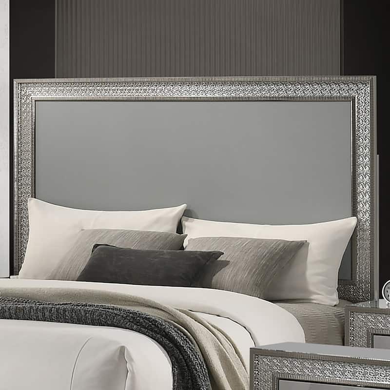 Furniture of America Isabella Glam 5-Piece Metallic Grey Wood Platform Bedroom Set