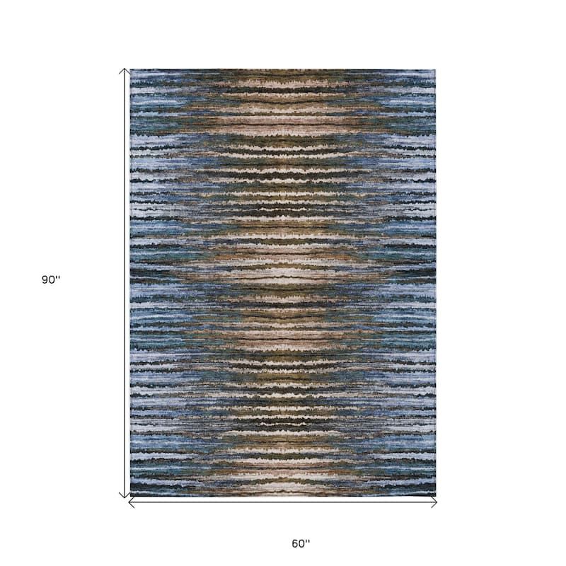 HomeRoots Striped Traditional Rectangle Outdoor Rug