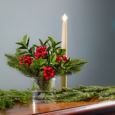9" Berry/Pine/Cone Arrangement