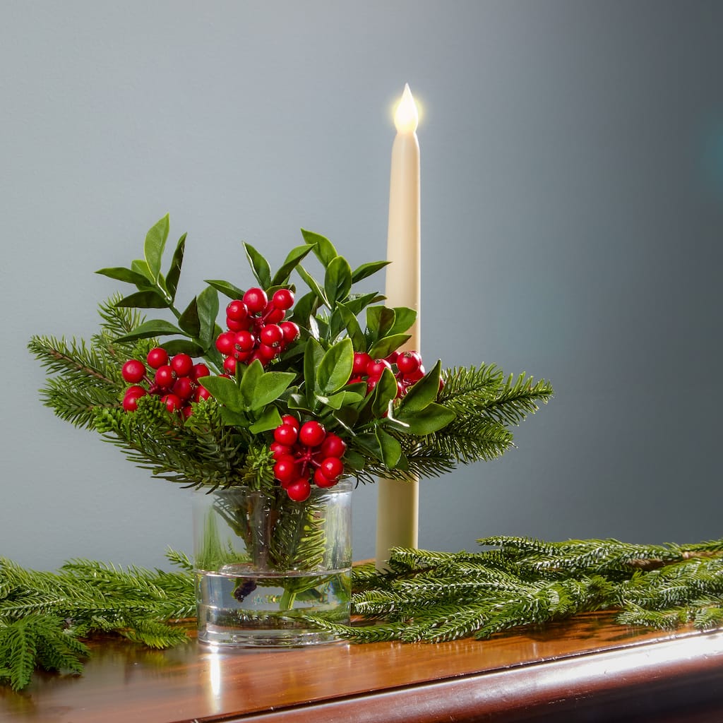 9" Berry/Pine/Cone Arrangement