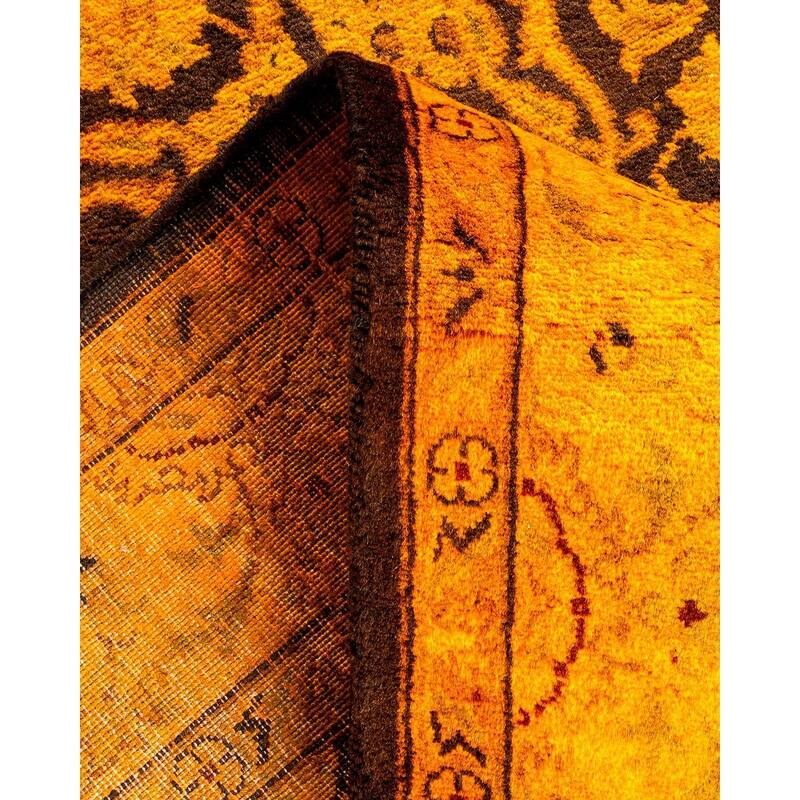 Overton Hand Knotted Wool Vintage Inspired Modern Contemporary Overdyed Gold Area Rug - 3' 1" x 5' 5"