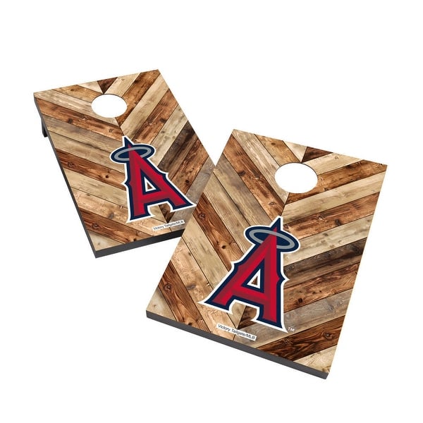 slide 2 of 5, Los Angeles Angels 2x4 MLB Cornhole Bag Toss Include Carry Case