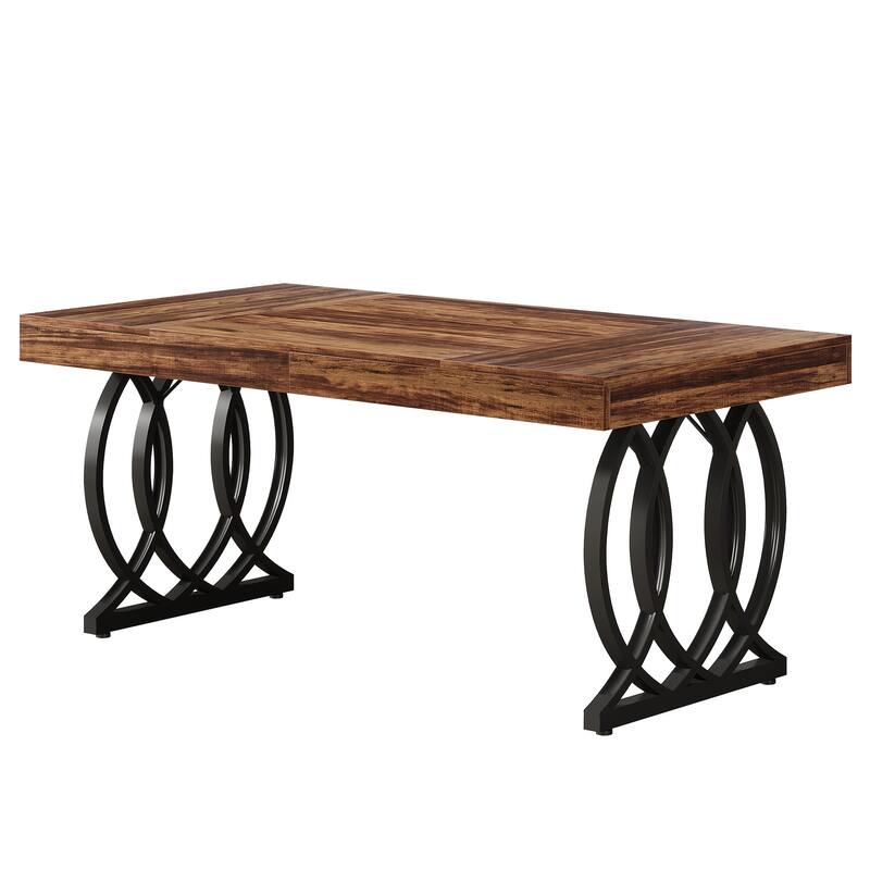 63 Inch Modern Computer Desk, White and Gold Office Executive Desk