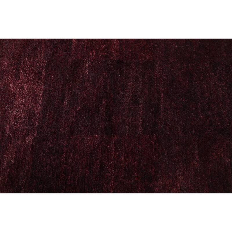 ECARPETGALLERY Hand-knotted Color Transition Dark Burgundy Wool Rug - 5'7 x 7'9
