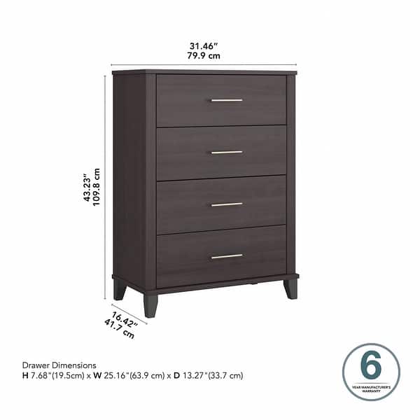 dimension image slide 3 of 4, Somerset Chest of Drawers in Ash Gray