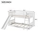 preview thumbnail 3 of 9, White Sturdy TBunk Bed with Built-in Slide and Ladder,Twin over Twin Kids Bed