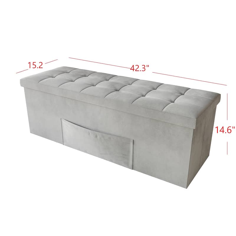 Chico Tufted Upholstered Folding Storage Bench