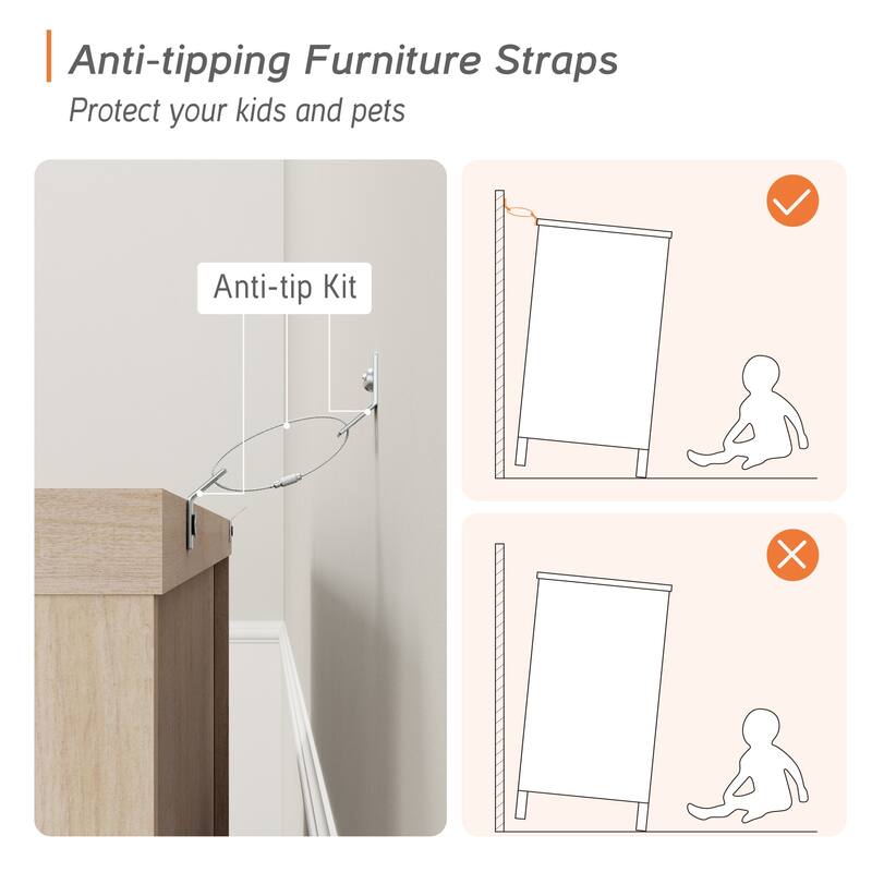 WAMPAT 3 Drawer Dresser ,Wood Storage Dresser for Bedroom