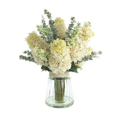 Cone Hydrangeas and Eucalyptus Arrangement