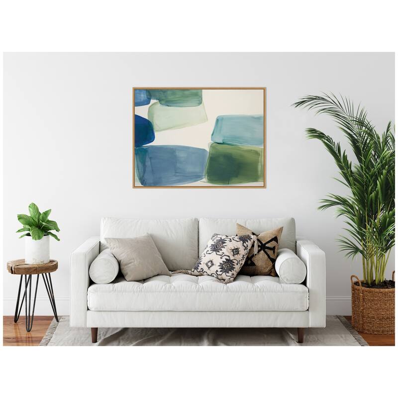 Kate and Laurel Coastal Calm I by Amy Lighthall Framed Canvas Wall Art Print