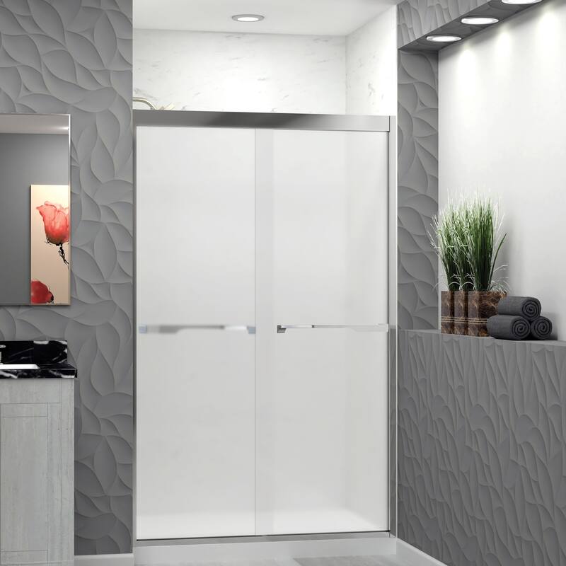 Transolid FBPT487608F-J 76" High x 47" Wide Bypass Frameless Shower