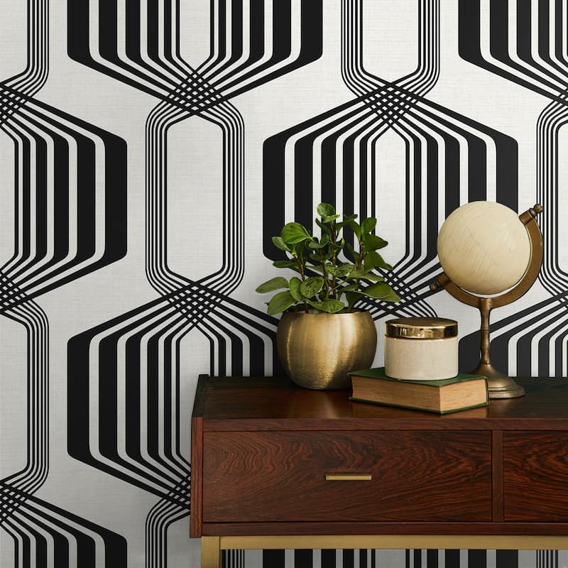 NextWall Striped Geo Peel and Stick Wallpaper