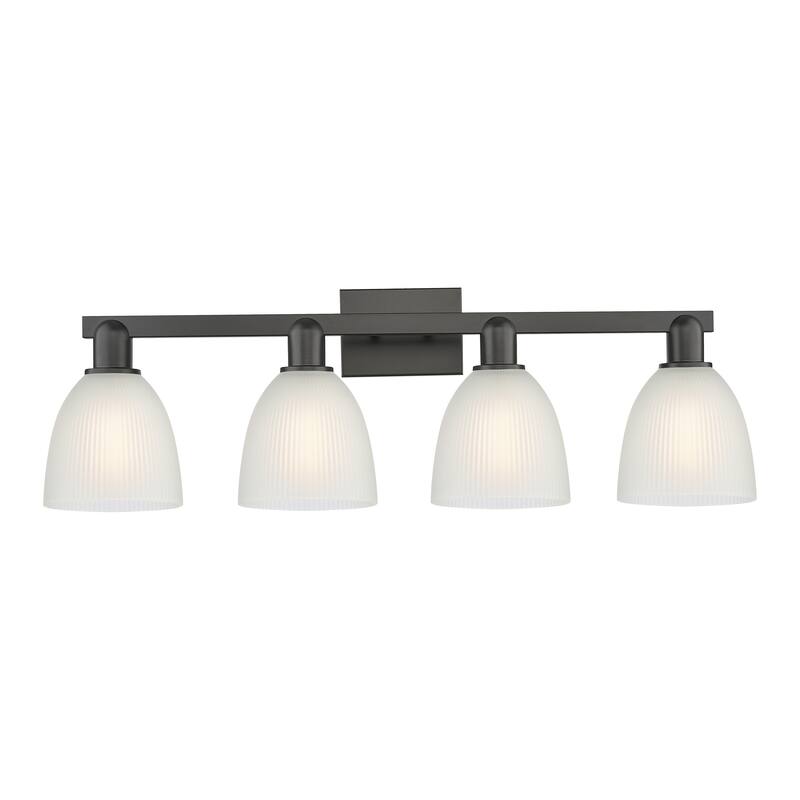 Innovations Lighting Endless Possibilities Arcadia - Castile - 4 Light 33" Bath Vanity Light - Matte Black/White