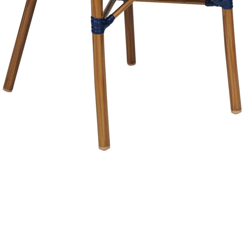 2 Pack All-Weather Commercial Paris Chairs with Bamboo Print Metal Frames