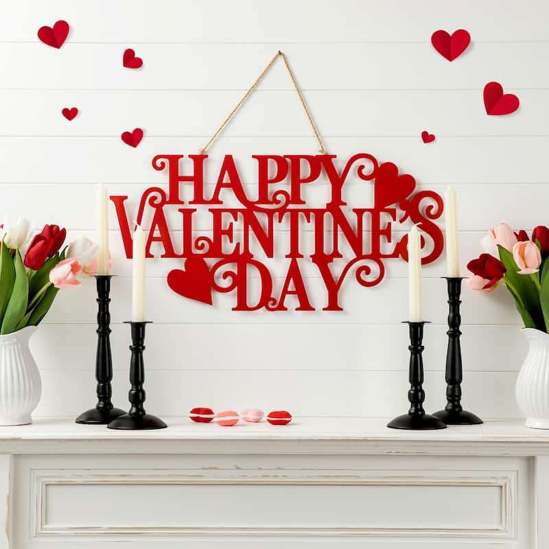 Glitzhome Metal Happy Valentine's Day Wall Decor