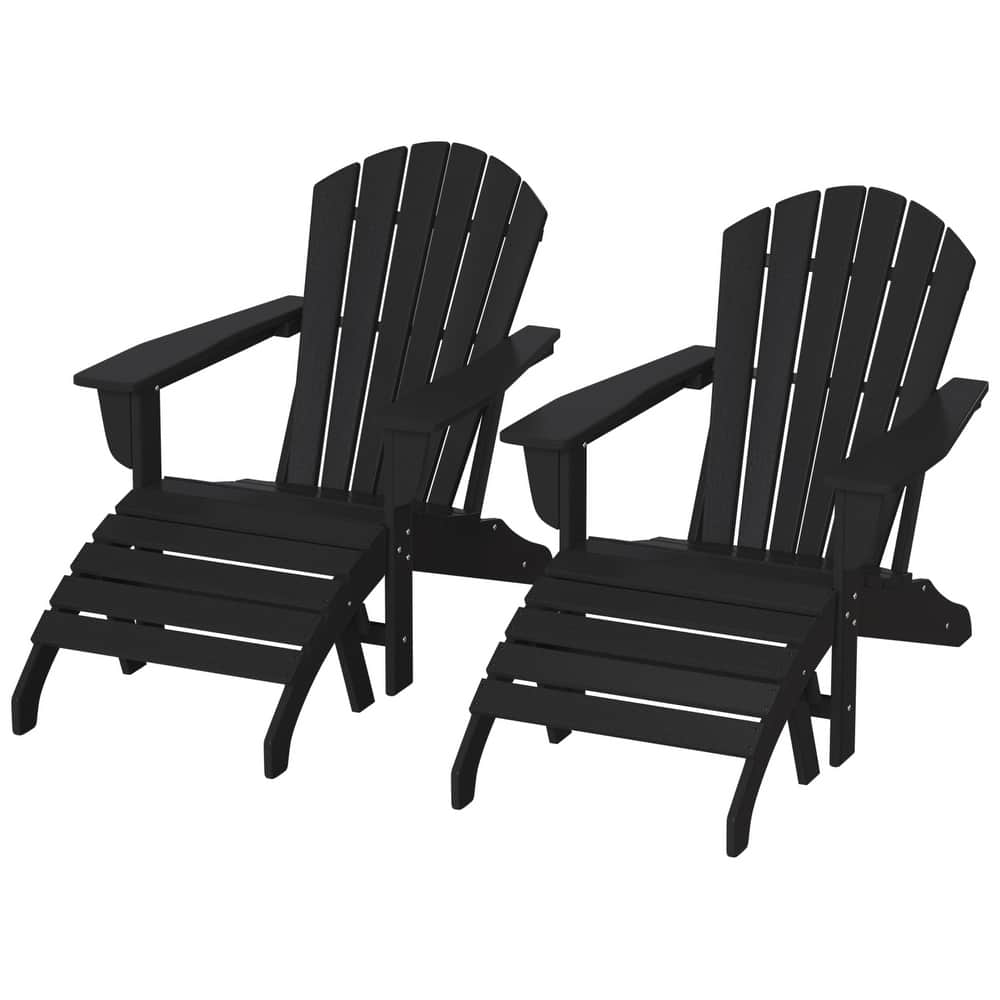 Altura Outdoor Eco-Friendly All Weather Adirondack Chairs with Ottomans (4-Piece Conversation Set)