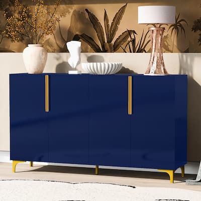 A Glossy Finish Light Luxury Storage Cabinet, Adjustable, Suitable for Living Room, Study, Hallway.