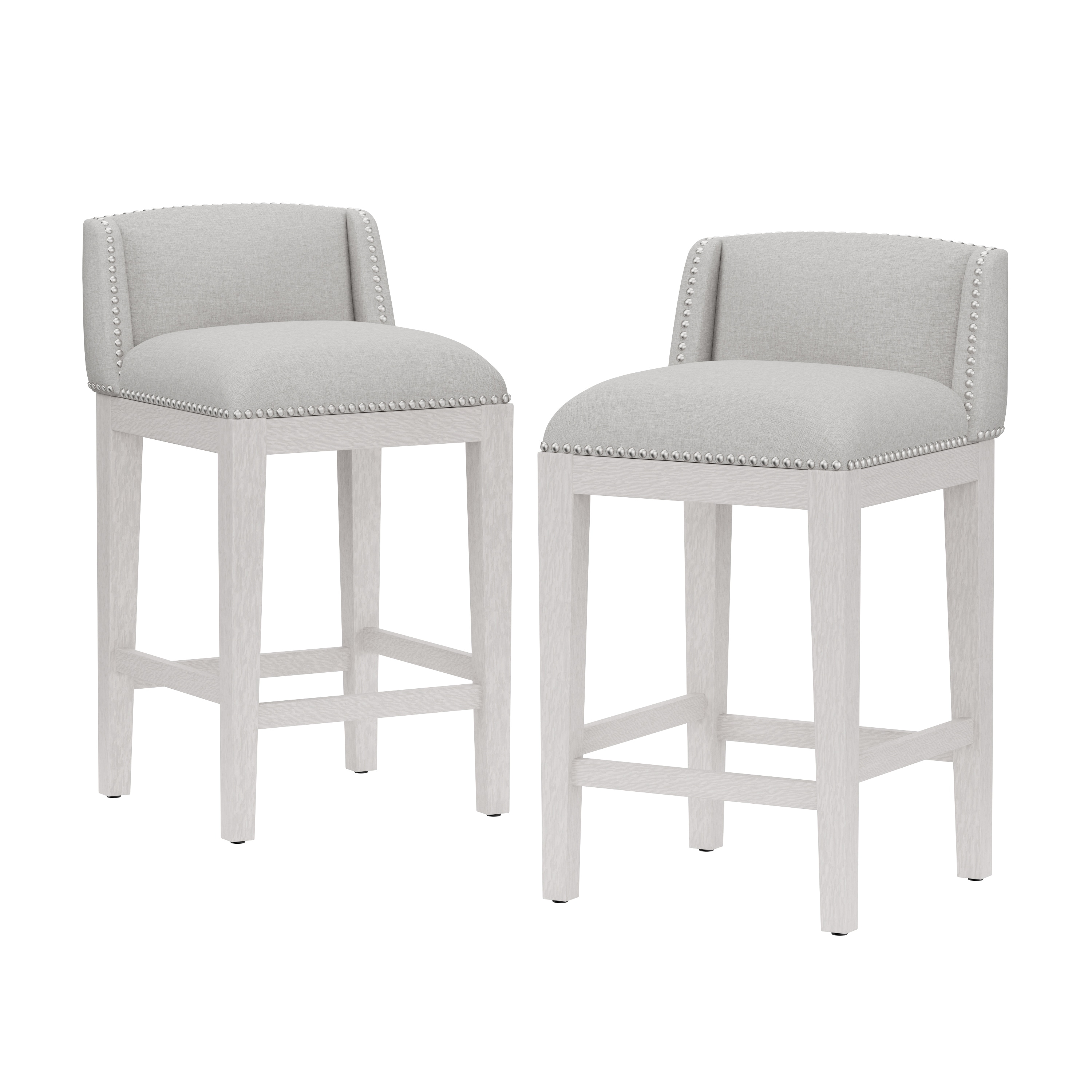 Hillsdale Furniture Bronn Wood Counter Height Stool, Set of 2, White Wire  Brush - 18.75W x 18.25L x 35H