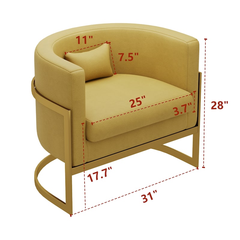 Accent Chair, Velvet Barrel Chair Modern Arm Chair for Living Room