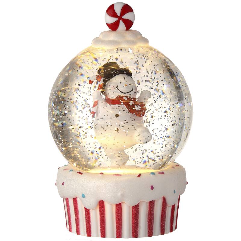 7"Led Usb Snowman Cupcake Water Globe