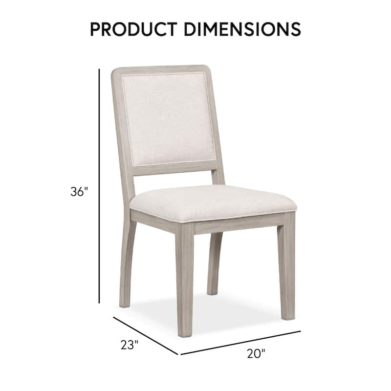 Furniture of America Billet Modern Natural Oak Wood Upholstered Side Chair (Set of 2)