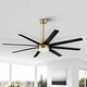preview thumbnail 45 of 44, 65 Inch Black/White/Gold LED Ceiling Fan with Light Remote(8-Blade)