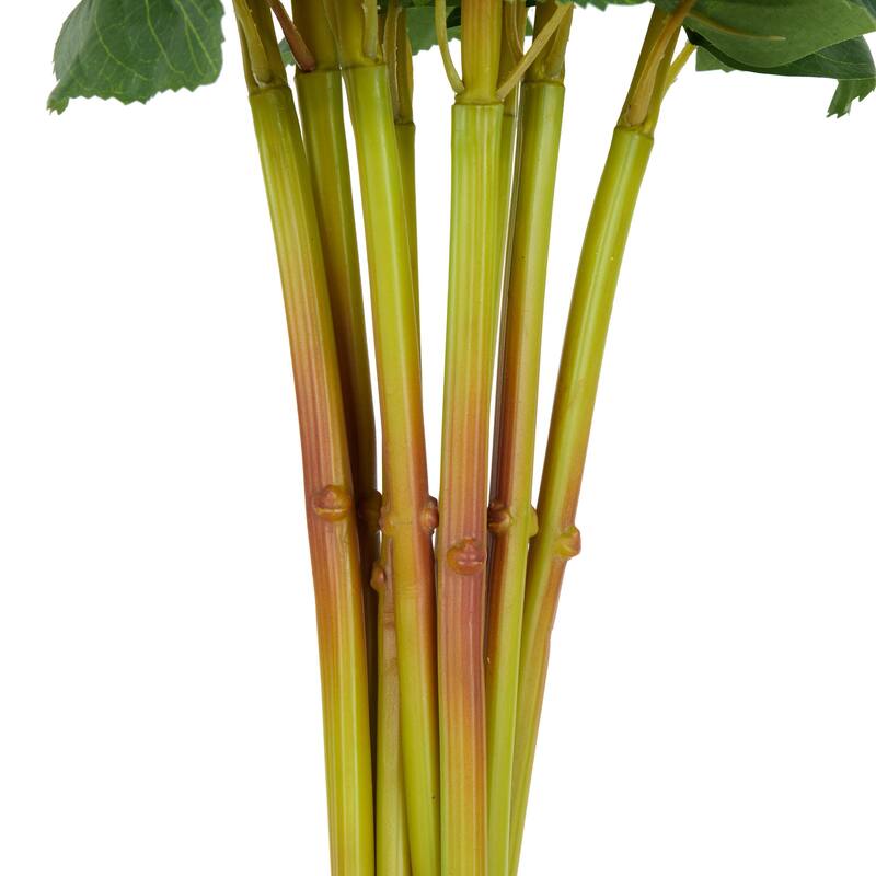 Faux Foliage Hydrangea Tall Artificial Flower Stem - Set of 8 White - Roche River Decor