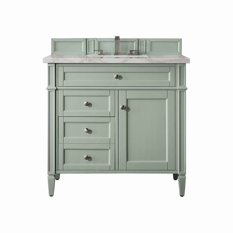 James Martin Vanities 650-V36-3VSL Brittany 36" Single Basin Poplar - Sage Green