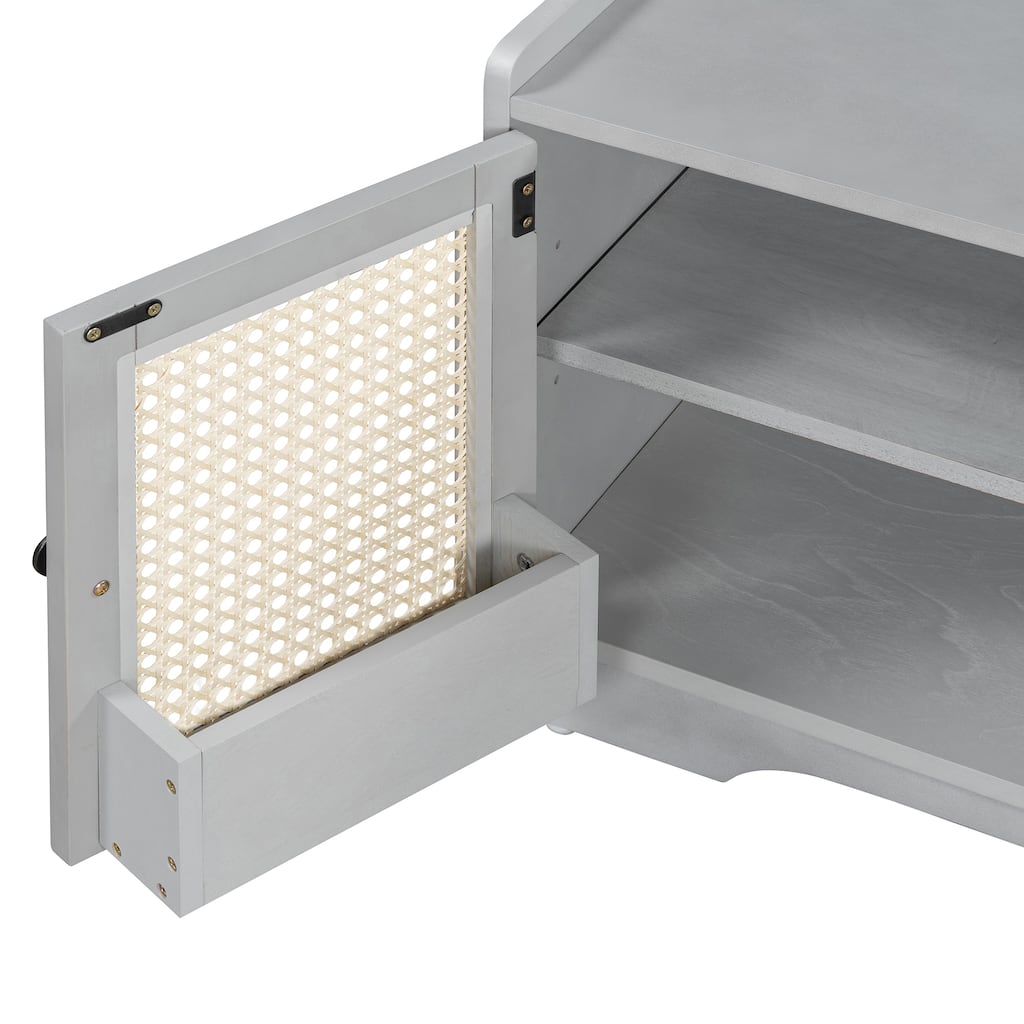 Rustic Entryway Shoe Bench with Removable Cushion