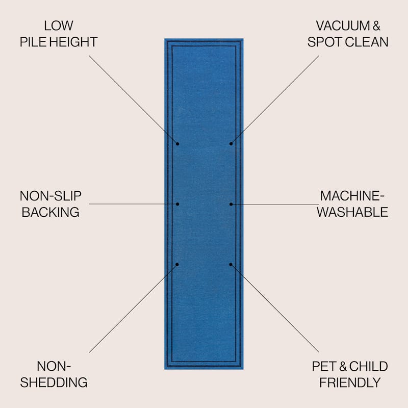 JONATHAN Y Ainsley Classic 2-Stripe Border Washable Area Rug