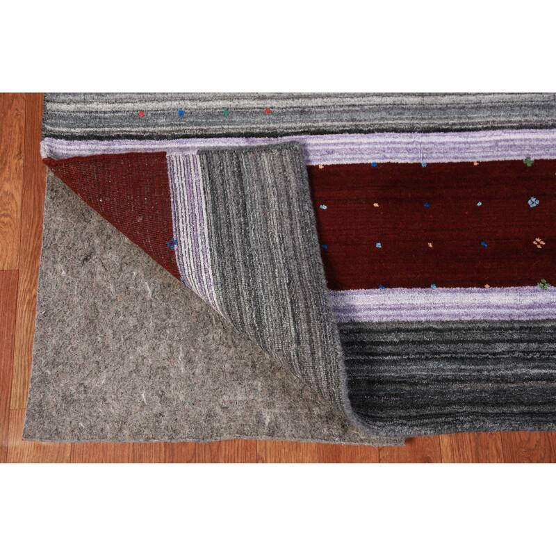 Hand Knotted Oriental 100% Wool Carpet Tribal Tribal Greys & Charcoal Gabbeh Area Rug - 10' 1'' X 8' 3''