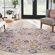 preview thumbnail 169 of 178, Nourison Passion Boho French Country Floral Area Rug. 8' Round - Silver - Runner