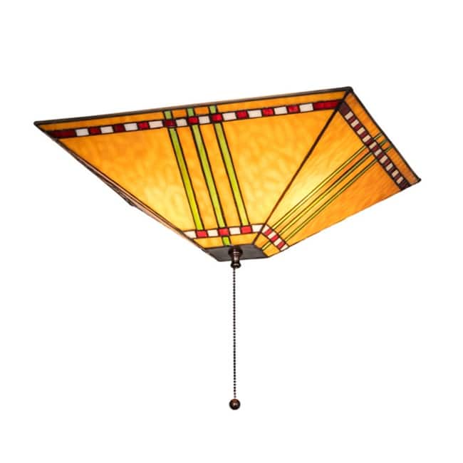 Meyda Tiffany 254214 Prairie Corn 3 Light 24" Wide Semi-Flush Ceiling