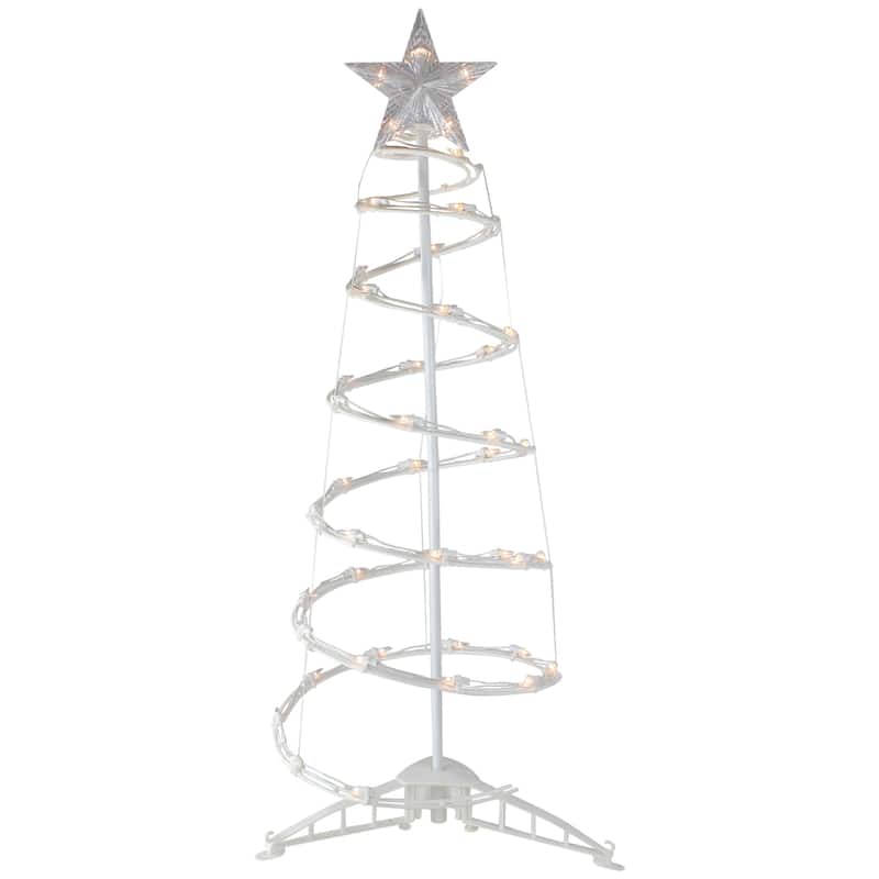 3ft Lighted Spiral Cone Tree Outdoor Christmas Decoration - 3' - Clear