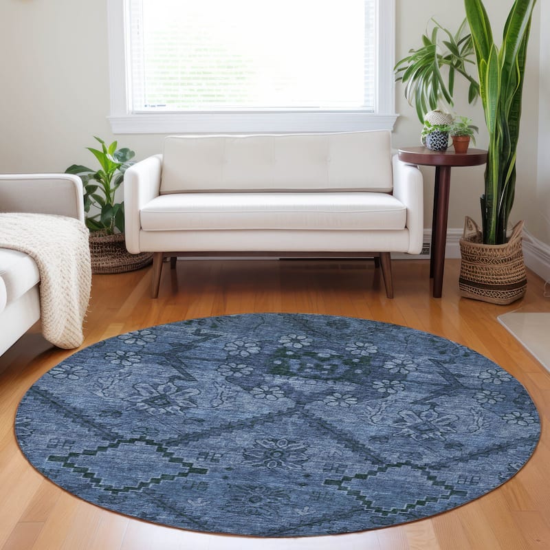 Machine Washable Indoor/ Outdoor Chantille Boho Global Rug